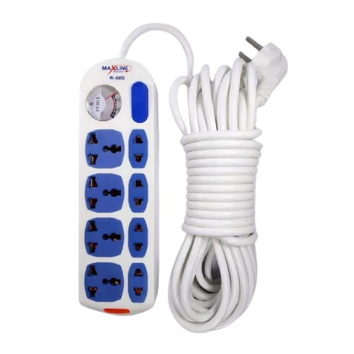 Maxline ML Q455 2 Pin 4 Port Multiplug Power Strip with 10 Meter Cable
