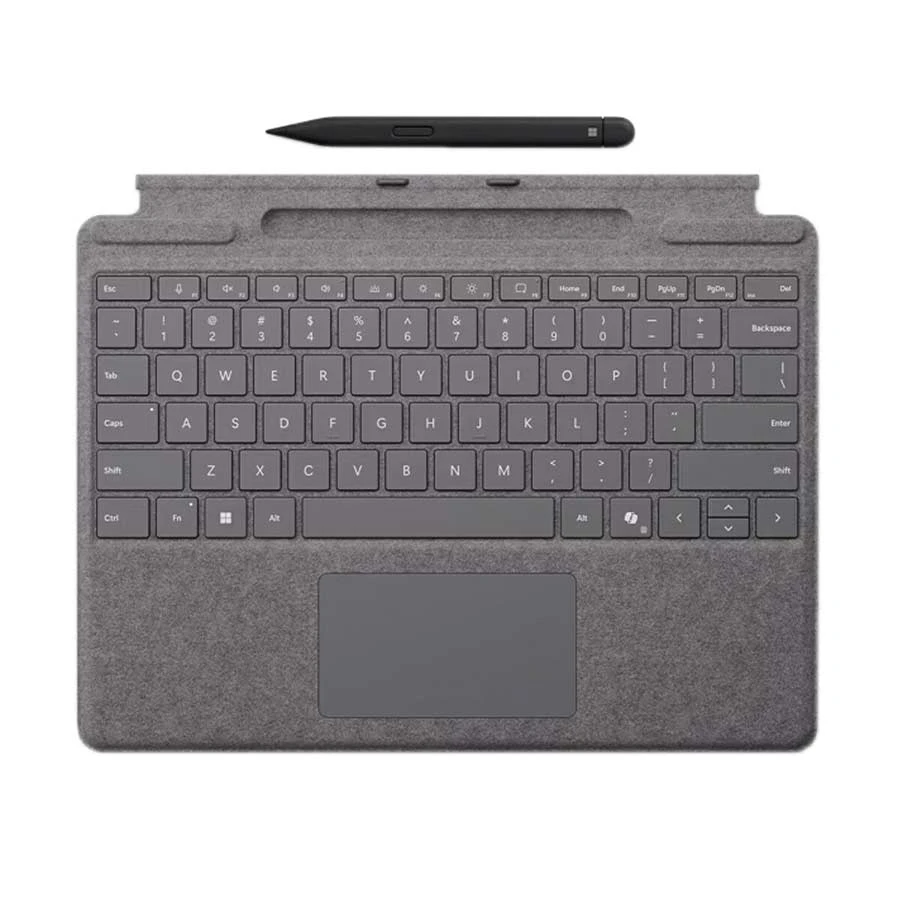 Microsoft Surface Pro Platinum Signature Keyboard with Slim Pen 2 & Copilot Key (For Surface Pro X, 8, 9, 10 & 11 Copilot+ PC)