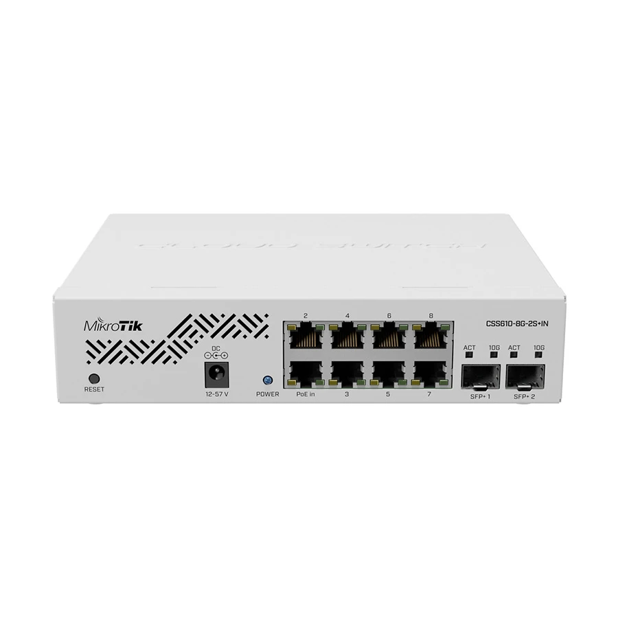 MikroTik CSS610-8G-2S+IN 10 Port (8 Port Gigabit + 2 Port SFP+) Managed Smart Cloud Switch