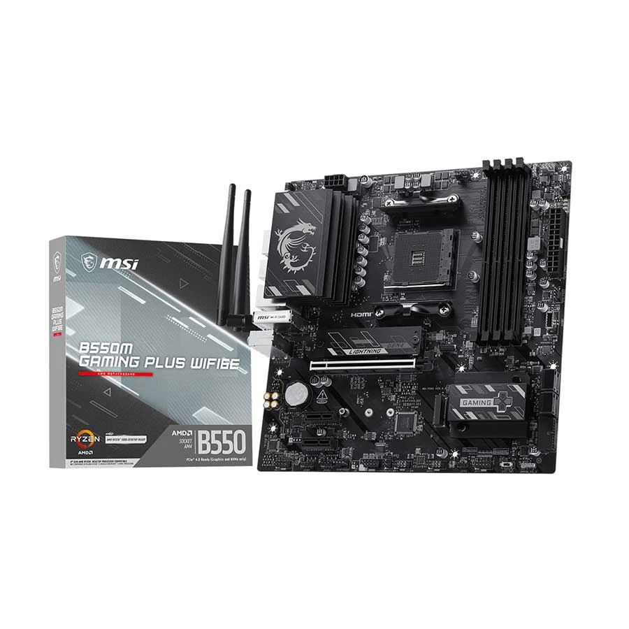 Msi B550M GAMING PLUS Wi-Fi 6E DDR4 AMD AM4 mATX Motherboard