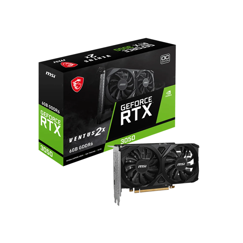 MSI GeForce RTX 3050 VENTUS 2X 6G OC GDDR6 Graphics Card