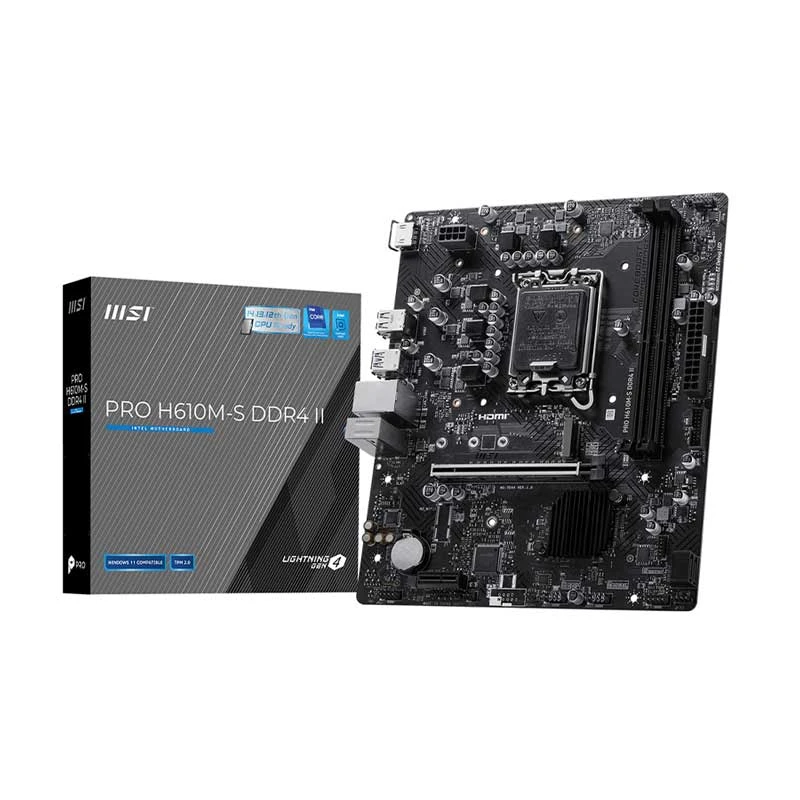 Msi PRO H610M-S DDR4 II 12th/13th/14th Gen Intel LGA1700 Socket Motherboard