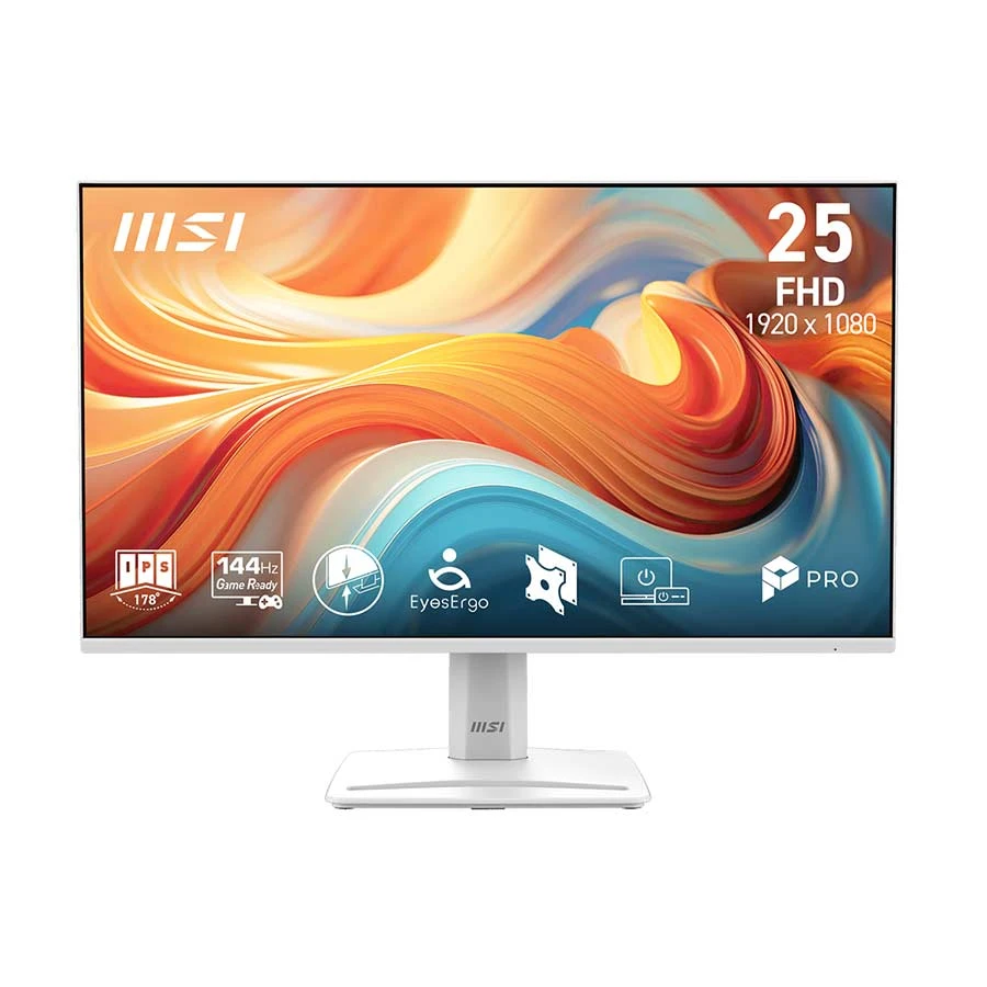 Msi PRO MP251W E14A 25 Inch FHD IPS 144Hz HDMI, DP, VGA, Speaker & Headphone Professional Monitor