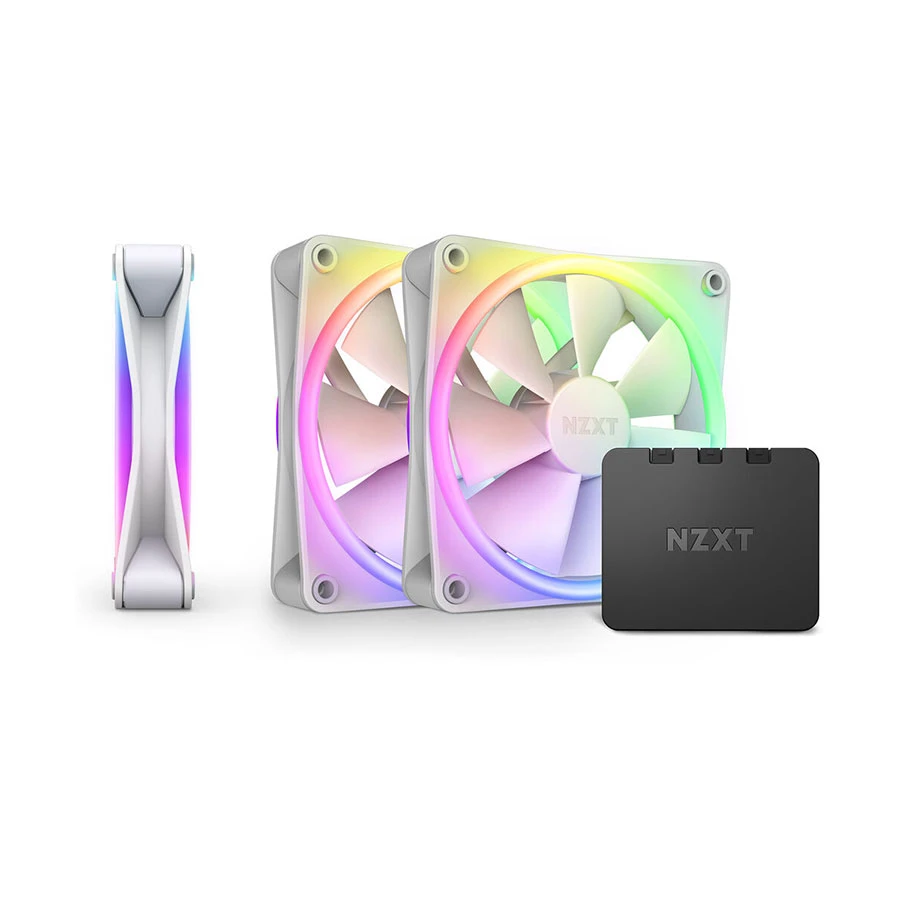NZXT F120 RGB DUO 120mm (3xFAN) Casing Cooling Fan with Controller #RF-D12TF-W1