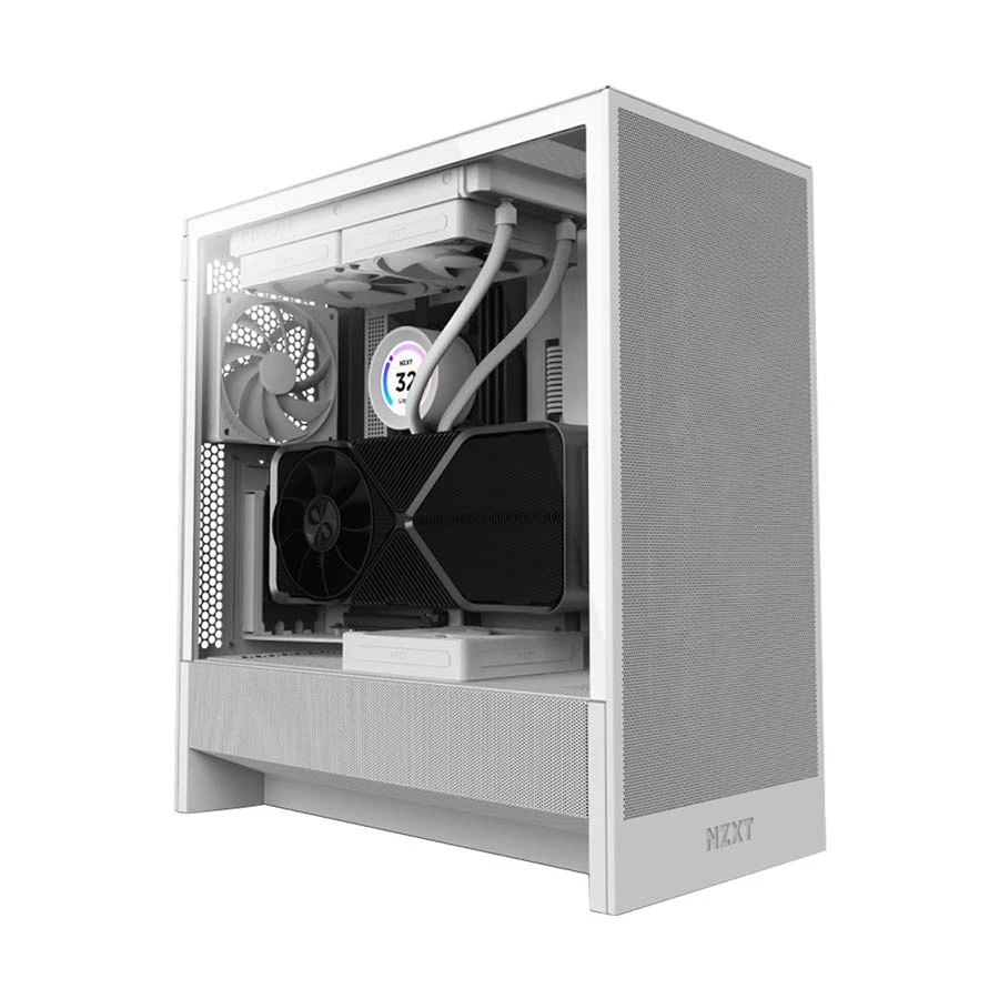 NZXT H5 Flow Mesh Mid Tower ATX Gaming Desktop Casing #CC-H52FW-01
