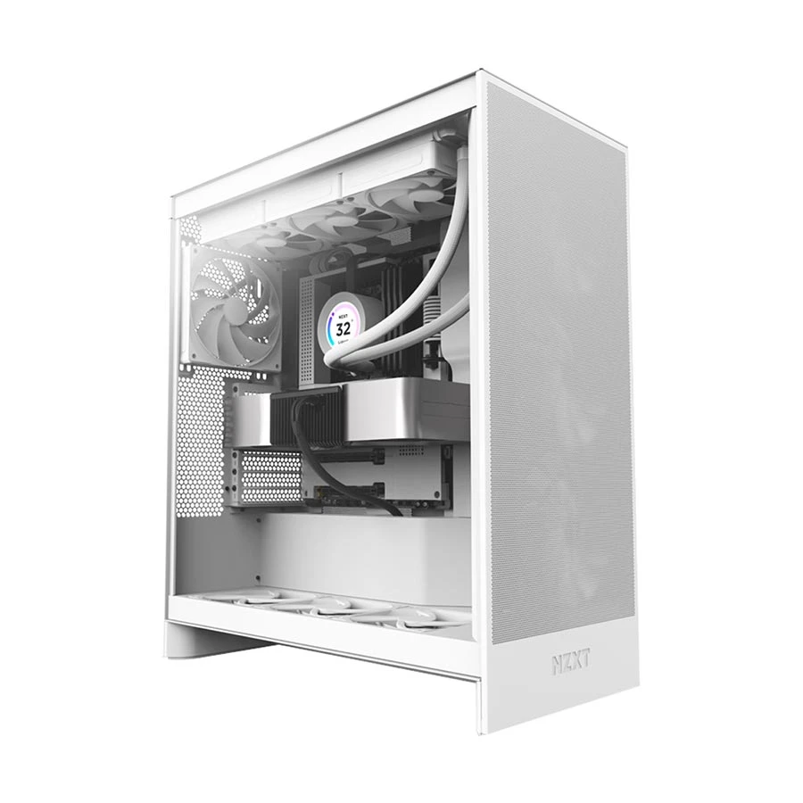 NZXT H7 Flow Mesh Mid Tower ATX Gaming Desktop Casing #CM-H72FW-01