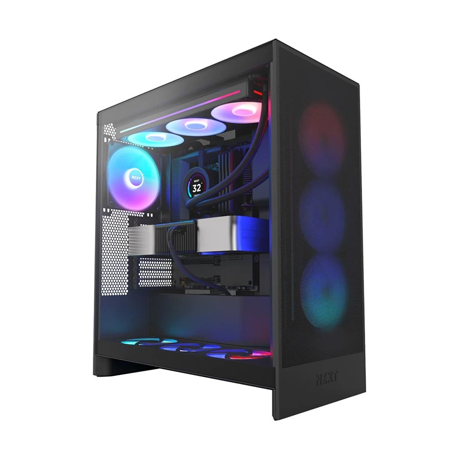 NZXT H7 Flow RGB Mesh Mid Tower ATX Gaming Desktop Casing #CM-H72FB-R1