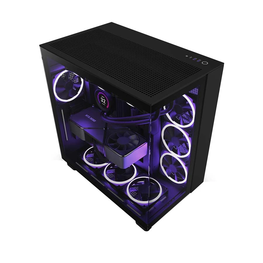 NZXT H9 Flow (2023) Mid Tower (2x Tempered Glass Window) ATX Gaming Desktop Case #CM-H91FB-01