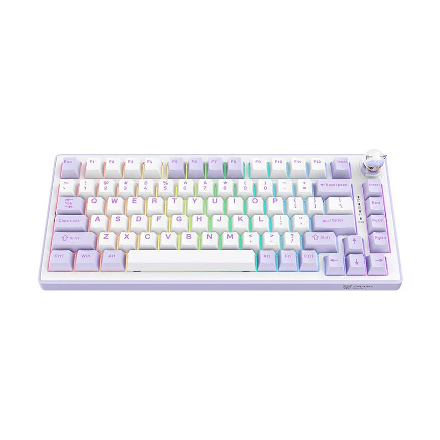 ONIKUMA MT707 RGB Tri-Mode Hot-Swappable Mint Switch Gasket-mount Mechanical Gaming Keyboard