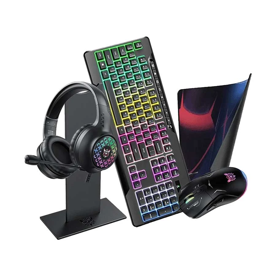 ONIKUMA TZ5006 USB Wired Gaming Keyboard, Mouse, Mouse Pad, Headphone & Headphone Stand Combo