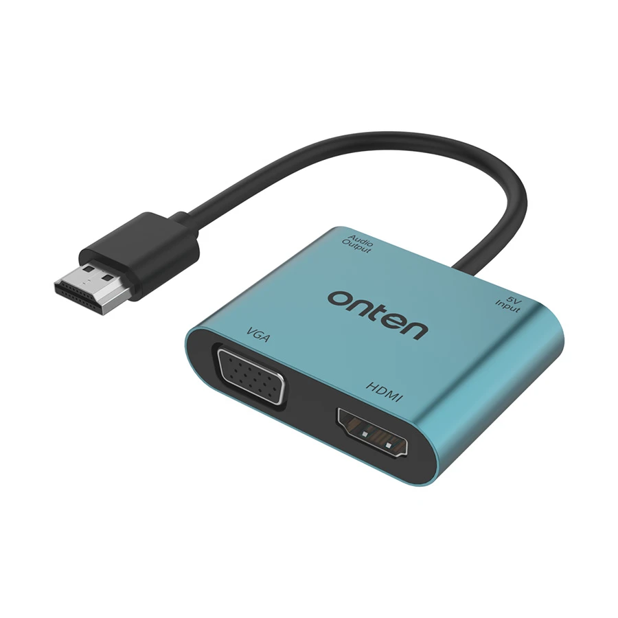 Onten OTN-5166HV HDMI Male to HDMI & VGA Female Converter with Audio #OTN-5166HV