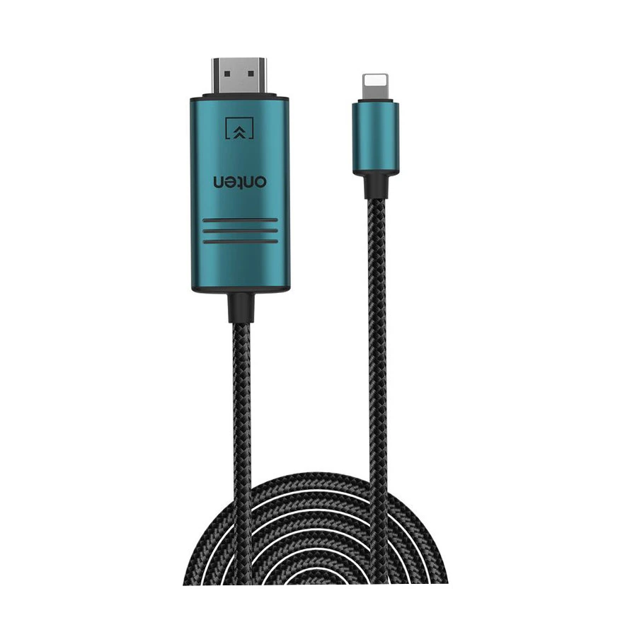 Onten OTN-7577 2 Meter Teal Lightning to HDMI Cable