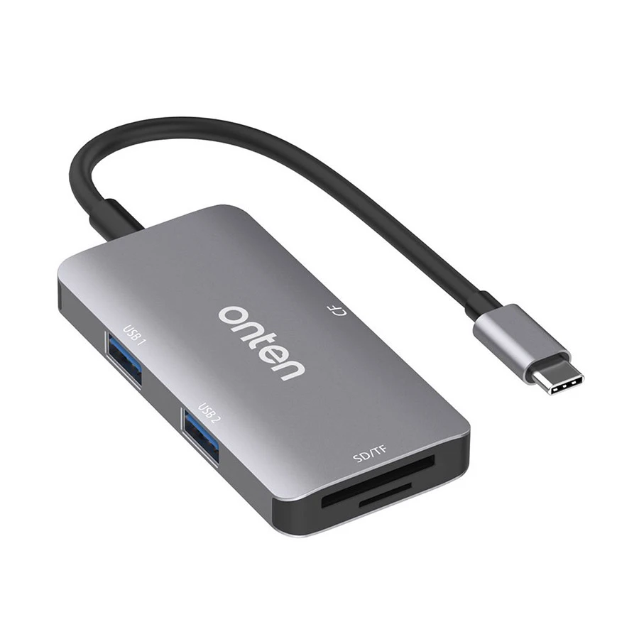 Onten OTN-91182 Type-C Male to Dual USB, CF, SD & TF Female Converter #OTN-91182