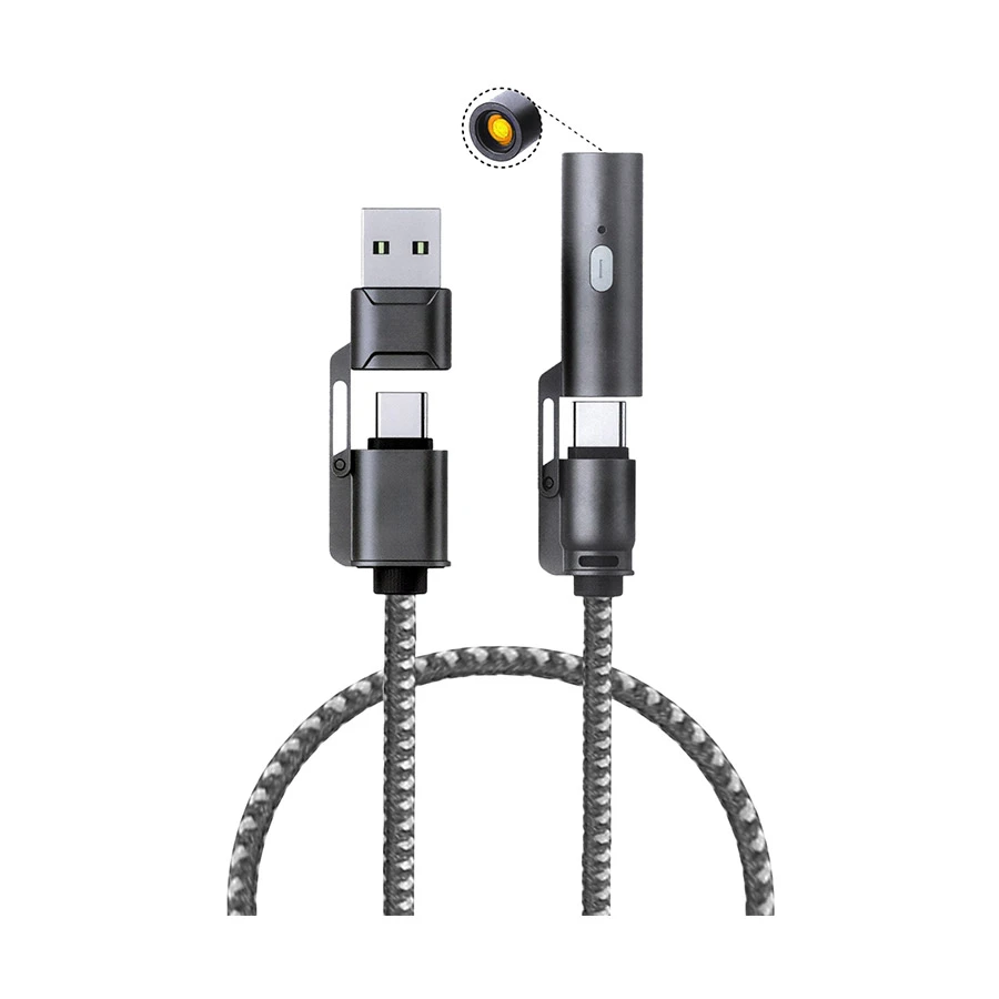 Onten OTN-CC317 USB & Type-C Male to Type-C Male, 1.5 Meter, Charging & Data Cable with Electric Lighter #OTN-CC317