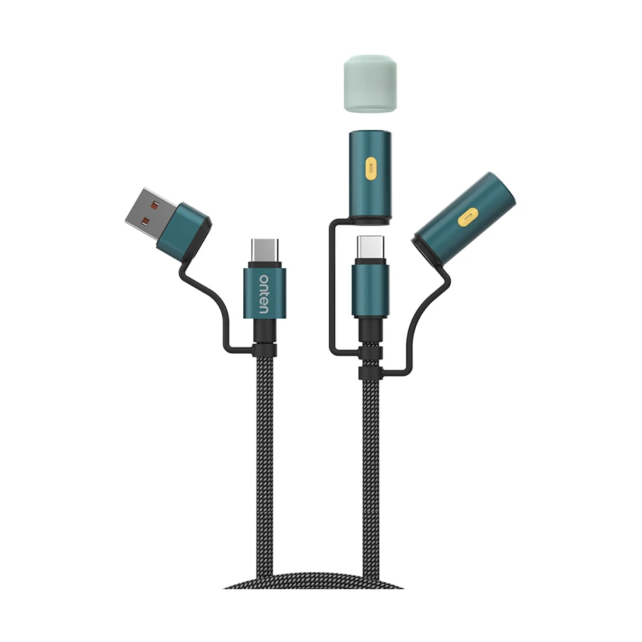 Onten OTN-CC326 USB Type-C Male to Male, 1.2 Meter, Charging Cable With Electric Lighter & Lighting Lamp