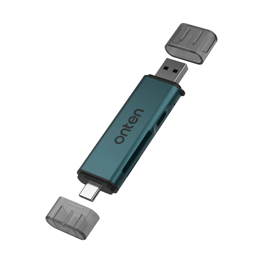 Onten OTN-CR538S USB Type-C & USB Male to SD/TF Card Reader with USB-C HUB #OTN-CR538S