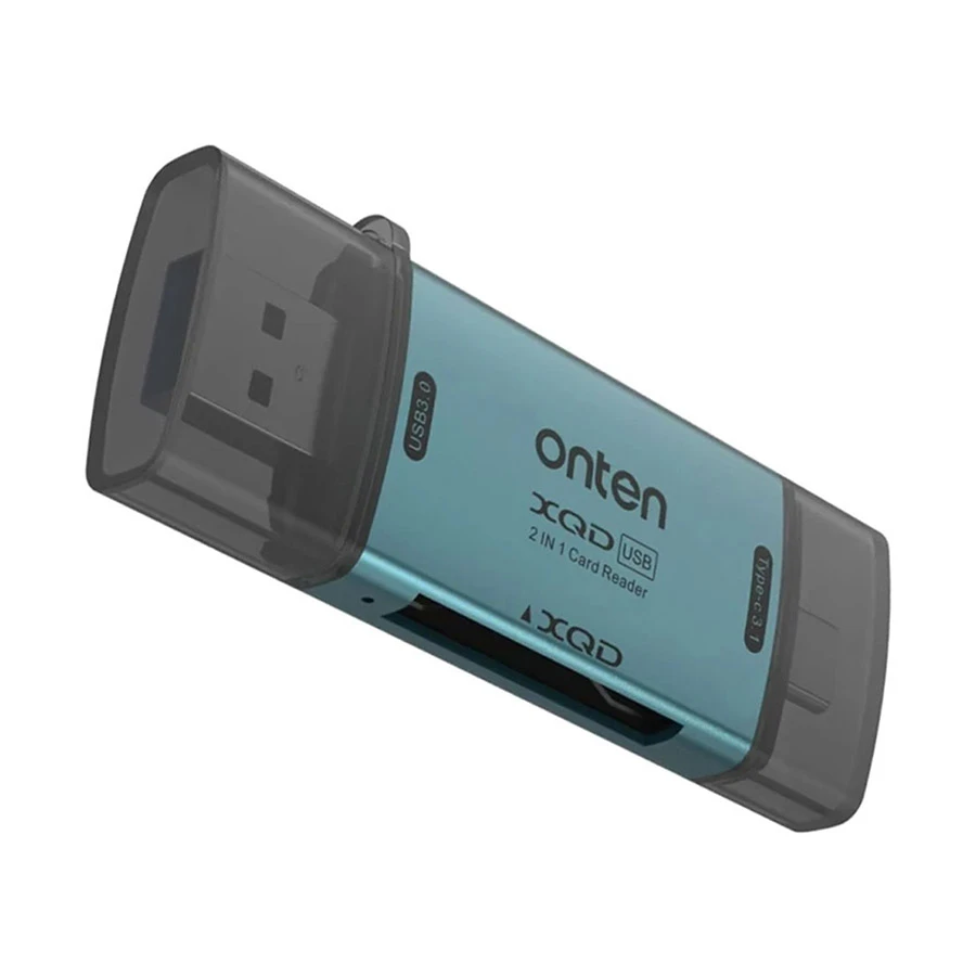 Onten OTN-CR635 USB Type-C & USB Male to XQD Crystal Teal Card Reader #OTN-CR635 product view