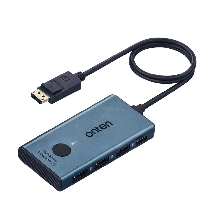 Onten OTN-DP935 DisplayPort Male to Triple DisplayPort MST Splitter Hub with Instant Screen-Off