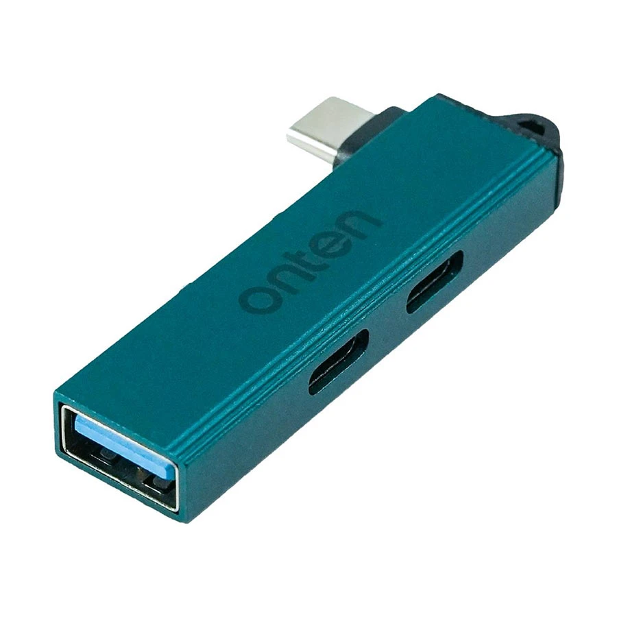Onten OTN-UC52S USB Type-C Male to USB & Dual Type-C Female Crystal Teal USB HUB #OTN-UC52S