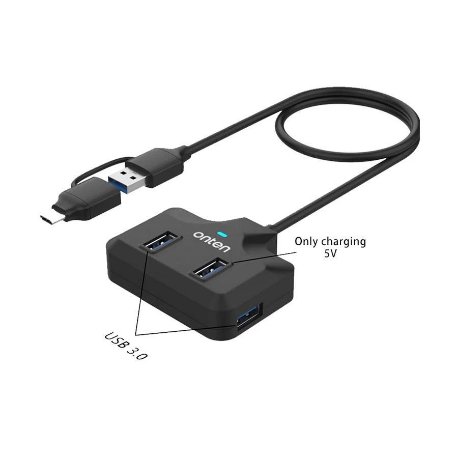 Onten OTN-UCA5310 USB-C/USB Male to Quad USB Female Hub #OTN-UCA5310 product view