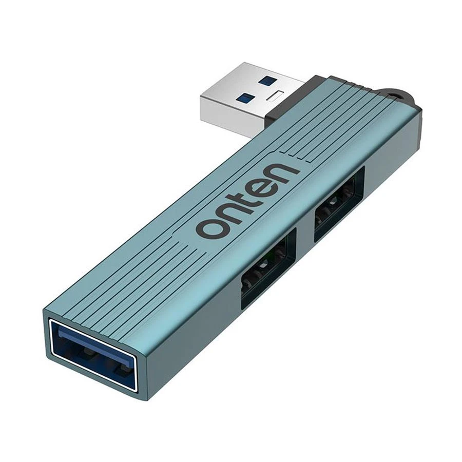 Onten OTN-US51 USB Male to Tri USB Female Crystal Teal USB HUB #OTN-US51