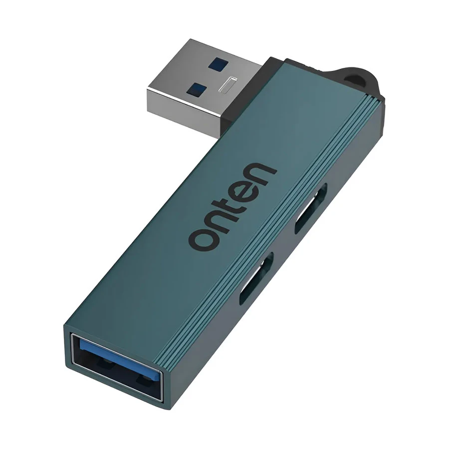 Onten OTN-US52S USB Male to USB & Dual Type-C Female Crystal Teal USB HUB #OTN-US52S