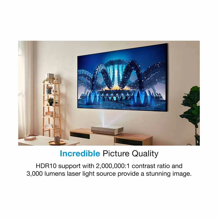 Optoma CinemaX P2 4K UHD Laser DLP Ultra Short Throw Home Projector product view