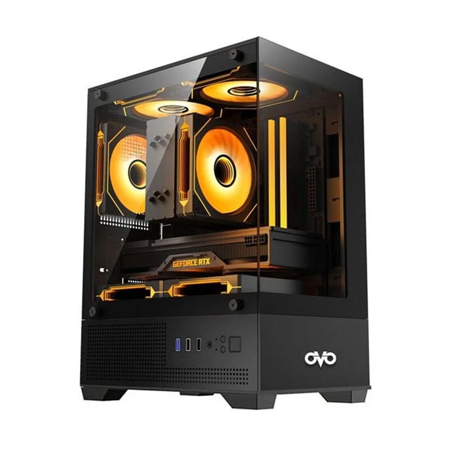 OVO Ice Cool 219501-B Mini Tower Micro-ATX Gaming Desktop Case without PSU
