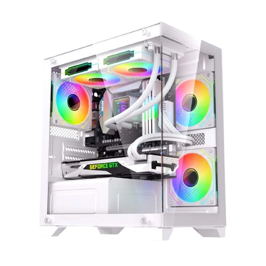 OVO Ice Cool T2W Mini Tower ATX Gaming Desktop Case without PSU