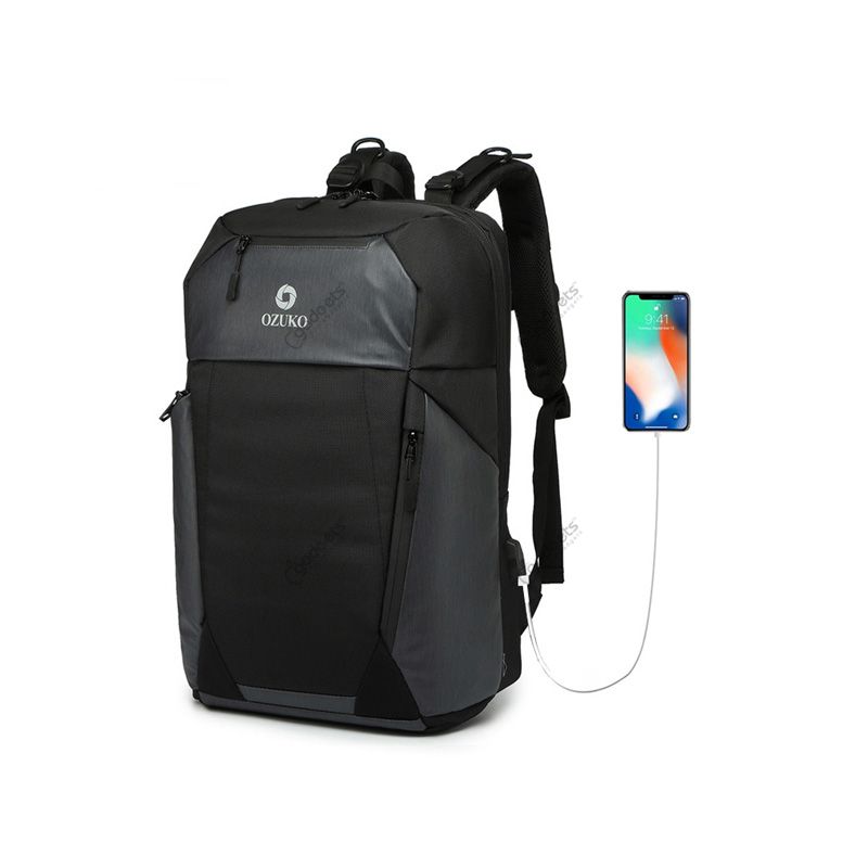 Ozuko 9214 Laptop Bag Waterproof  Usb Charging Luxury Anti Lost Backpack - official view 2