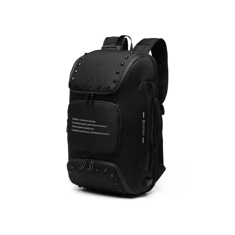Ozuko 9248 Fashion Business Laptop Student Sports Backpack With External USB Port - official view 2