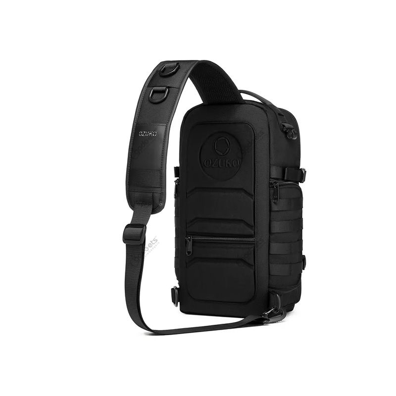 Ozuko 9585 Tactical Style EDC Sling Bag with Tripod Holder - official view 3