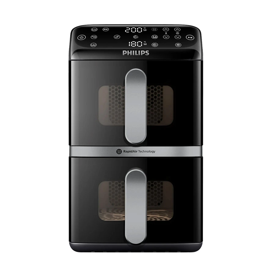 Philips 4000 Series NA461 10L 2750W & Silver Dual Basket Air Fryer (2 Year Service Warranty)