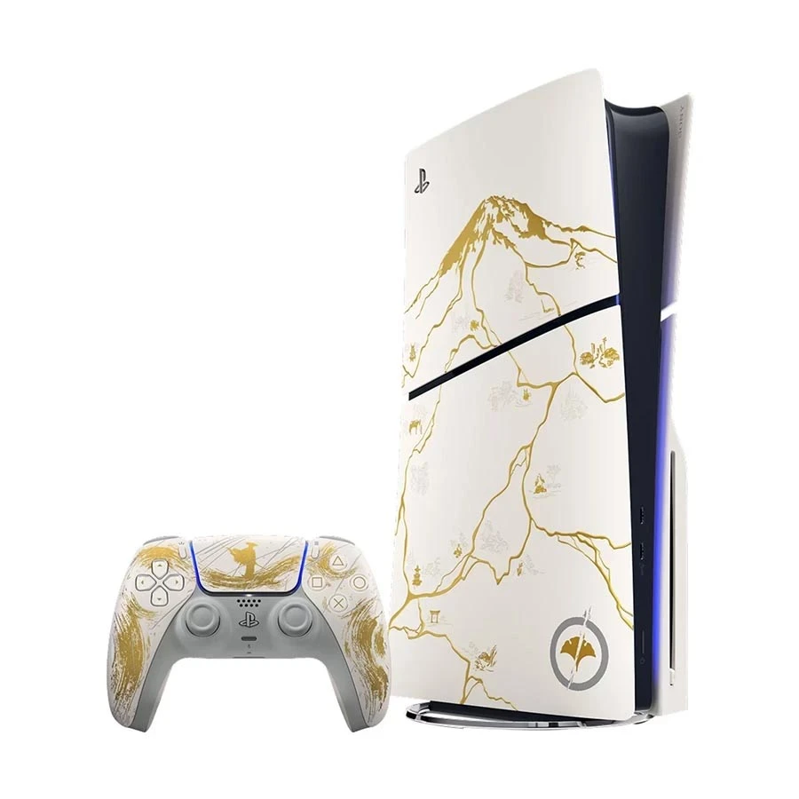 PlayStation Sony PS5 Limited Edition White & Gaming Console with 1x Wireless Controller and Ghost of Yotei without Game Bundle (Digital and ODD) (USA Edition)