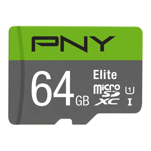 PNY Elite 64GB Class-10 UHS-I Micro SD Memory Card With SD Adapter