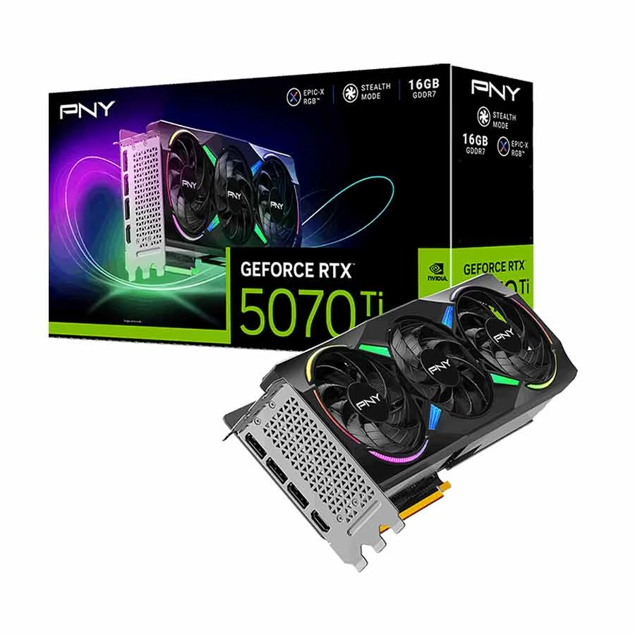 PNY GeForce RTX 5070 Ti Epic-X ARGB Triple Fan 16GB GDDR7 Graphics Card