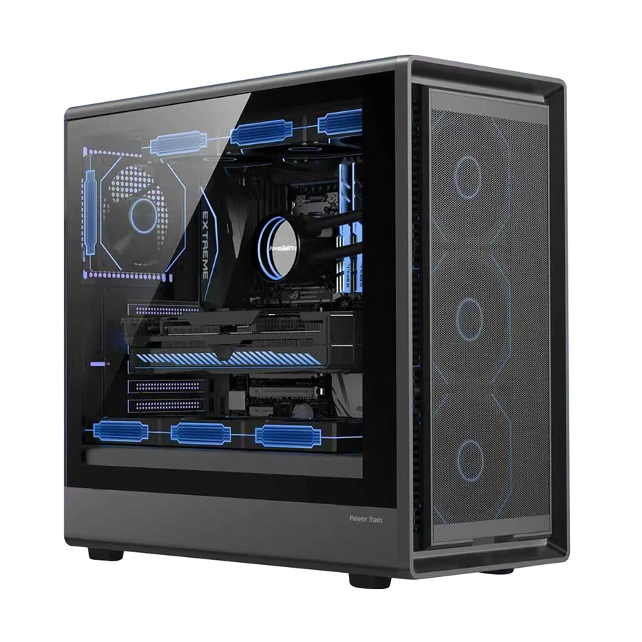 Power Train PT-G707B Mid Tower ATX Gaming Desktop Case