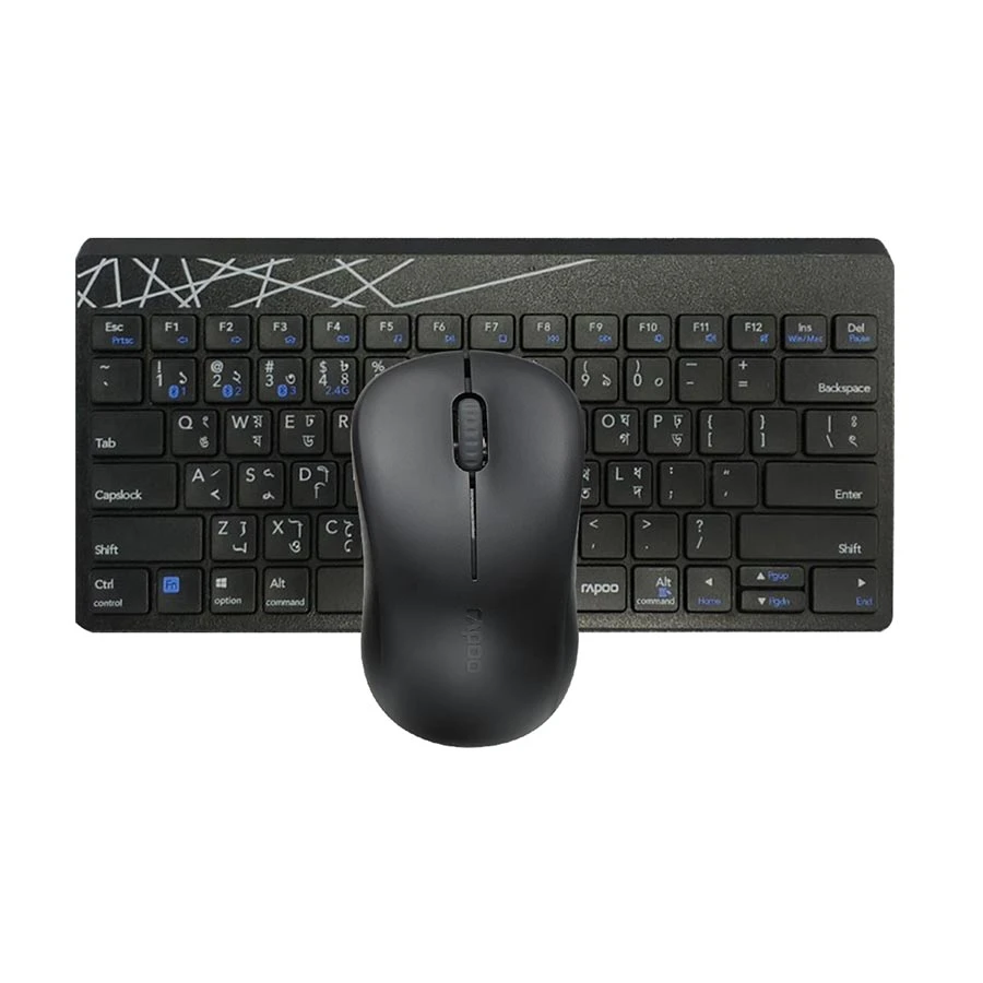 Rapoo 8000M Multi-Mode Wireless Keyboard and Mouse Combo with Bangla product view