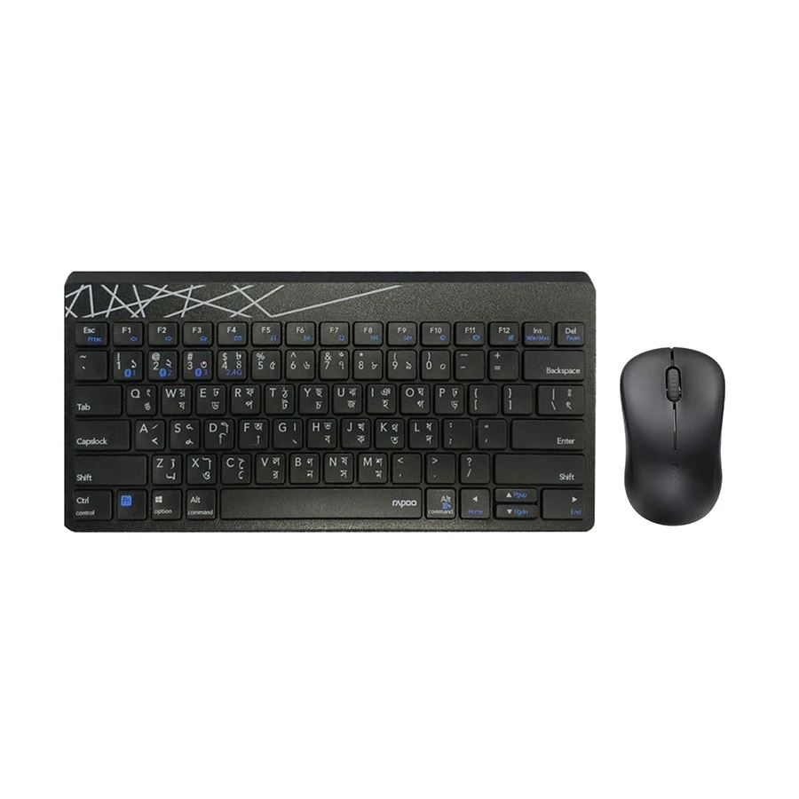 Rapoo 8000M Multi-Mode Wireless Keyboard and Mouse Combo with Bangla