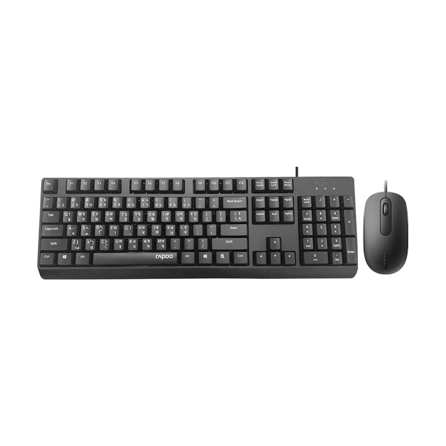 Rapoo X130 Pro Wired Keyboard & Mouse Combo with Bangla