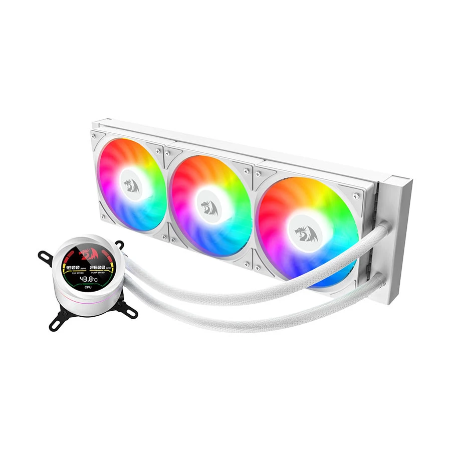 Redragon CCW-1017 ARGB 360mm AIO Liquid CPU Cooler with Digital Display #CCW-1017W