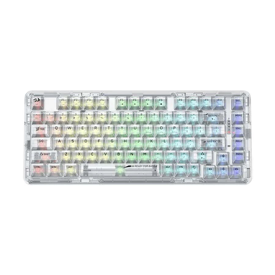 Redragon K649 ELF Pro RGB (Translucent Custom Switch) Bluetooth White Gaming Keyboard