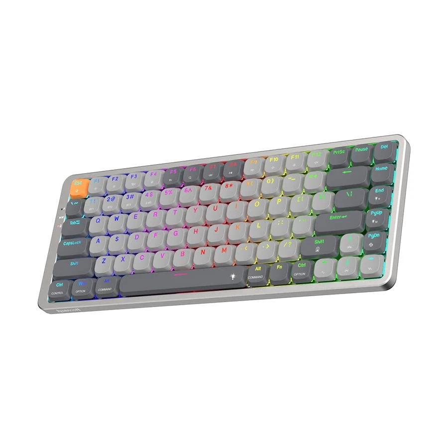 Redragon K652 Azure RGB (Huano Low Profile Switch) Bluetooth (tri Mode) White & Gray Mechanical Gaming Keyboard product view