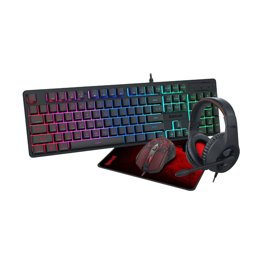 Redragon S107P-BA Wired Gaming Keyboard Mouse Headphones and Mouse Pad Combo