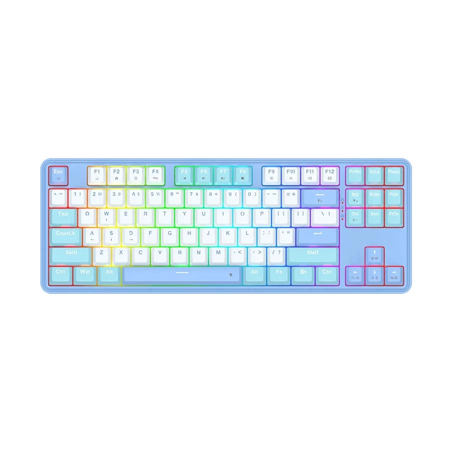 Redragon Star Blade K707 RGB Wired Hot Swap (Dragon Chant Switch) Gasket-Mounted Blue Mechanical Gaming Keyboard #K707WBB-RGB