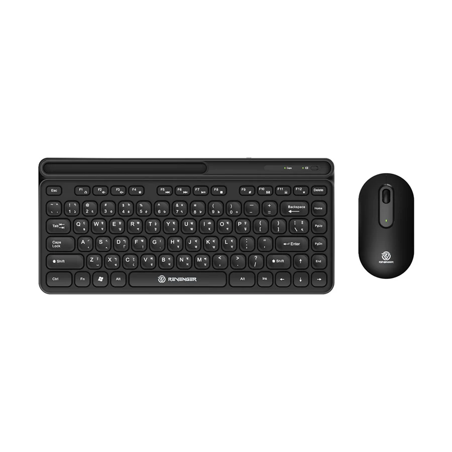 Revenger RKM-24W Mini Wireless Keyboard & Mouse Combo with Bangla & Tablet Holder