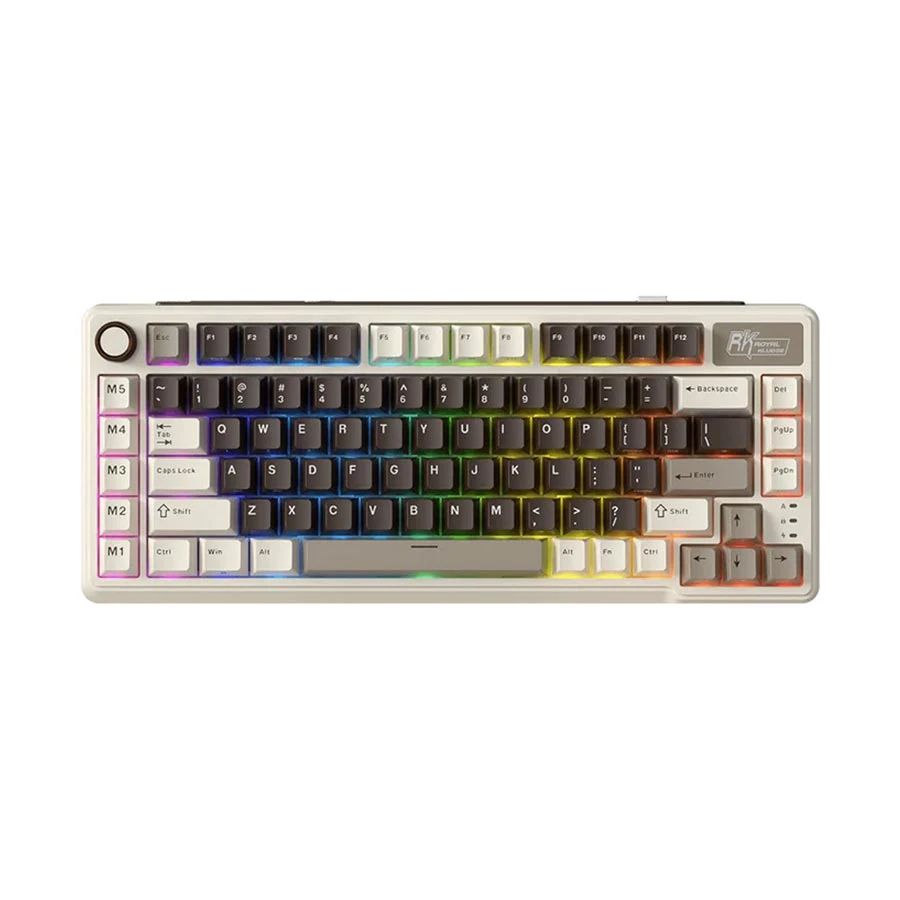 Royal Kludge L75 RGB Tri Mode Hot Swap (Beige Switch) Mocha Mechanical Gaming Keyboard #RK L75