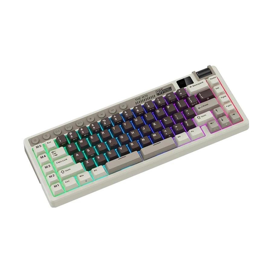Royal Kludge M70 RGB Tri Mode Hot Swap (Beige Switch) Mocha Mechanical Gaming Keyboard #RK M70 product view