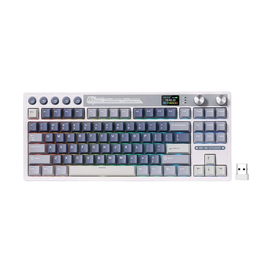 Royal Kludge RK M87 Tri Mode RGB Hot Swap (Beige Switch) Ocean Mechanical Gaming Keyboard