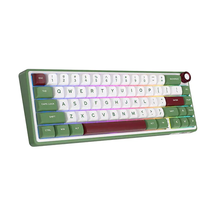 Royal Kludge RK R65 Wired RGB Hot Swap (Chartreuse Switch) Greensand Mechanical Gaming Keyboard product view